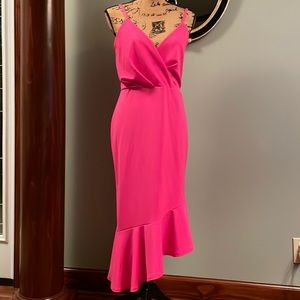 Boohoo curve hot pink dress size 12.